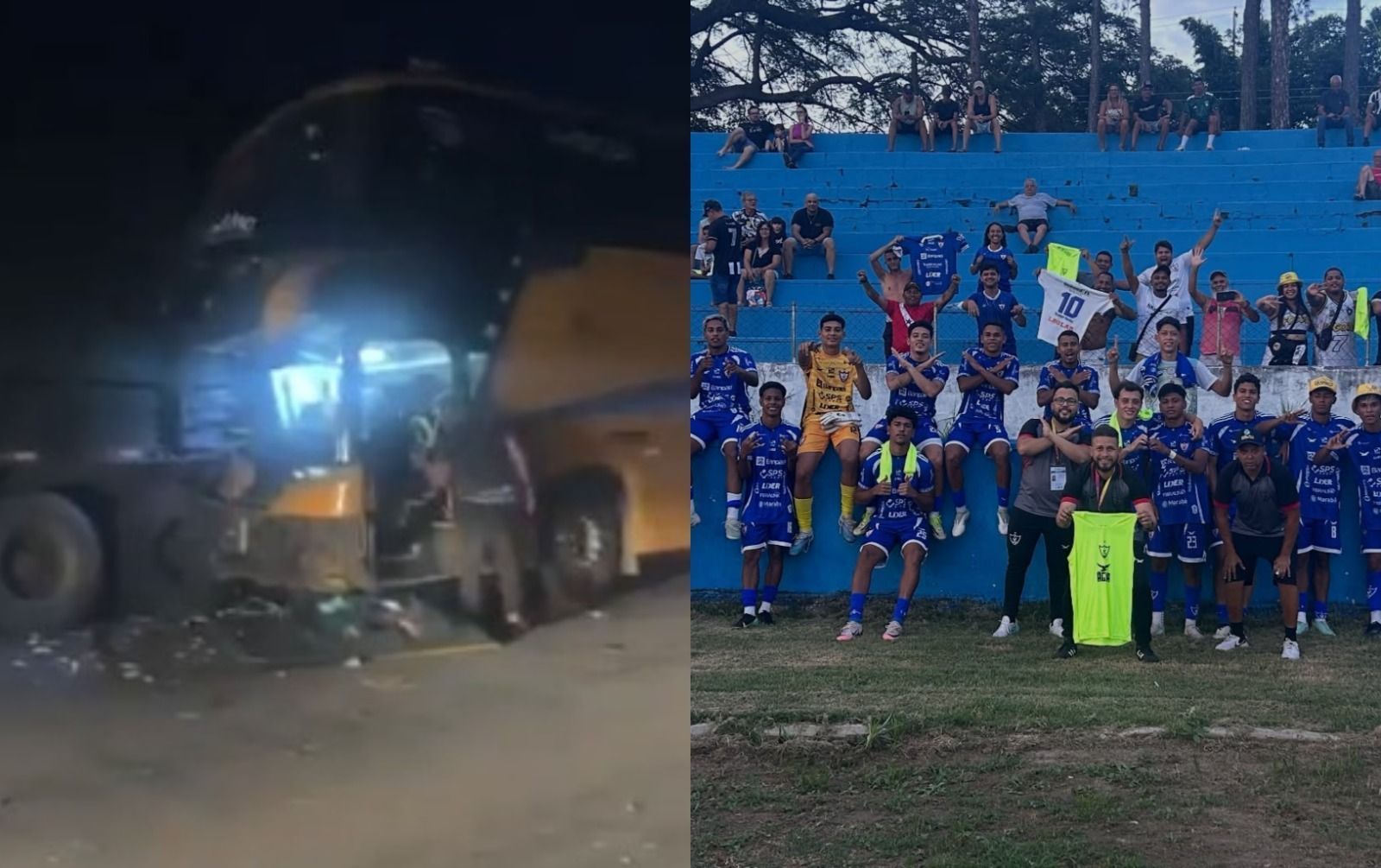 Ônibus do Águia de Marabá Sub-20 se envolve em acidente, e preparador físico morre
