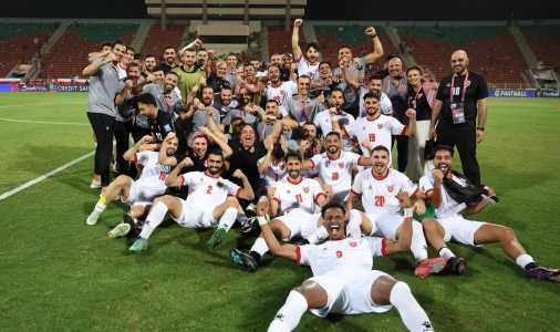 Seleção da Jordânia comemora vaga na Copa do Mundo de 2026