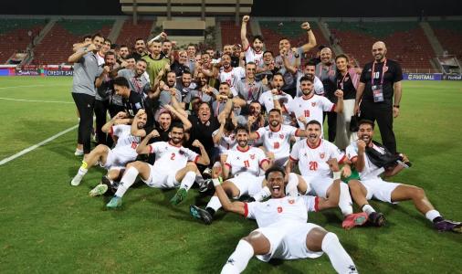 Seleção da Jordânia comemora vaga na Copa do Mundo de 2026