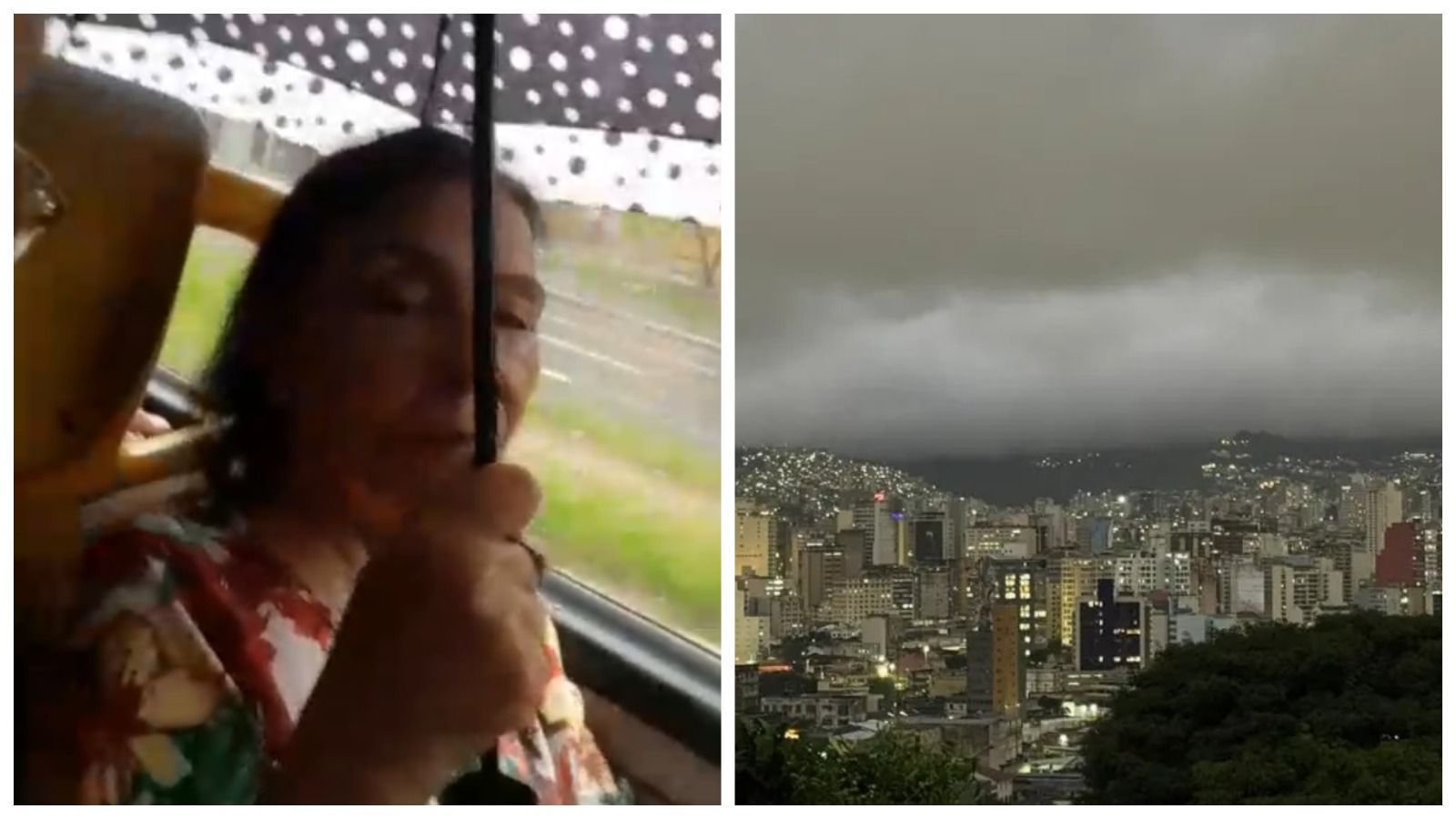Vídeo: passageira usa guarda-chuva para se proteger de goteira dentro de ônibus em BH