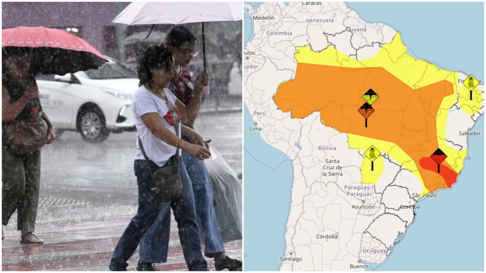 Previsão do tempo: três estados em alerta vermelho de 'grande perigo' para chuva; lista