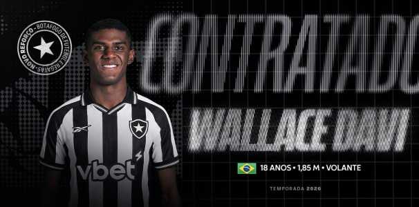Wallace Davi, de 18 anos, ai reforçar o Botafogo
