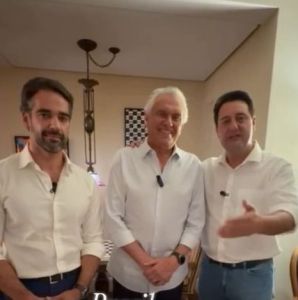 Ronaldo Caiado anunciou filiação ao PSD em vídeo ao lado de Eduardo Leite e Ratinho Jr.