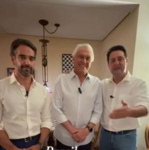 Ronaldo Caiado anunciou filiação ao PSD em vídeo ao lado de Eduardo Leite e Ratinho Jr.