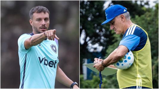 Martin Anselmi (esq), do Botafogo, e Tite (dir), do Cruzeiro
