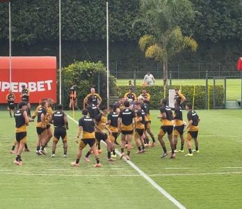 Treino do São Paulo na véspera do clássico