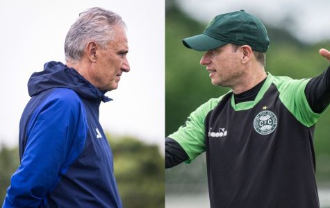 Tite, técnico do Cruzeiro, e Fernando Seabra, técnico do Coritiba