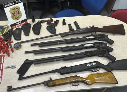 Armas foram apreendidas pela Polícia Civil