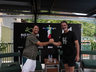 Eduardo Frick, CEO da Rio Tennis e Patrick Mouratoglou