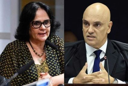 Senadora Damares Alves e o ministro do STF Alexandre de Moraes