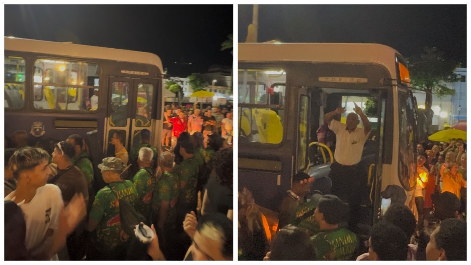 Vídeo: ônibus 'fica preso' em bloco em MG, motorista desce para dançar e agita foliões