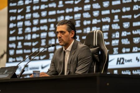 Paulo Bracks, CSO do Atlético, durante entrevista coletiva na Arena MRV