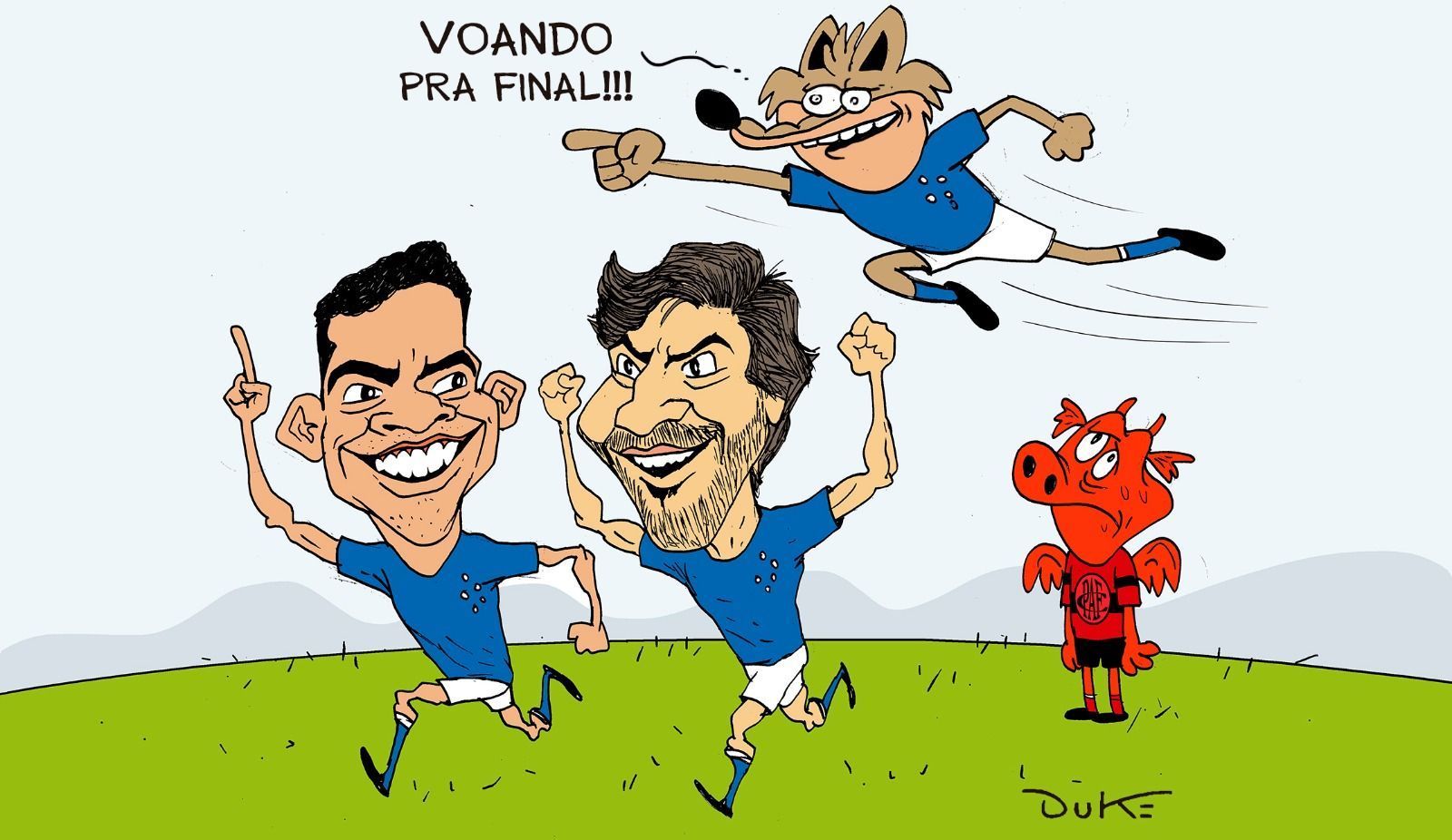 Charge do Duke | A vitória do Cruzeiro sobre o Pouso Alegre pelo Mineiro