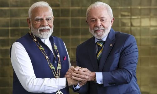 O presidente Luiz Inácio Lula da Silva e o primeiro-ministro da Índia, Narendra Modi