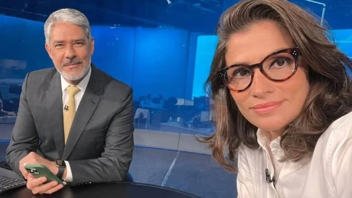 Faustão faz Renata Vasconcellos e William Bonner quebrarem protocolo no Jornal Nacional
