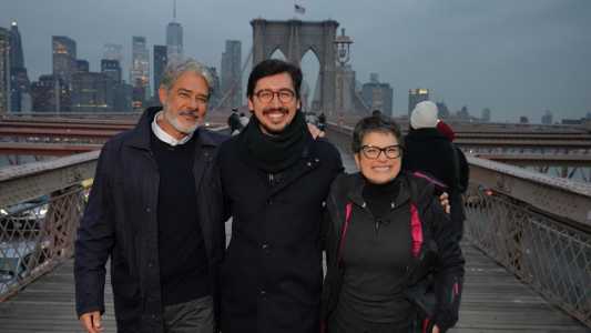 Willian Bonner ao lado de Nilson Klava e Sandra Annenberg