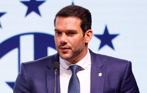 Samir Xaud durante apresentação do calendário brasileiro para o quadriênio 2026-2029