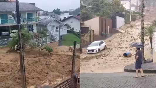 Deslizamento aconteceu após um grande volume de chuva atingir a cidade nesta madrugada