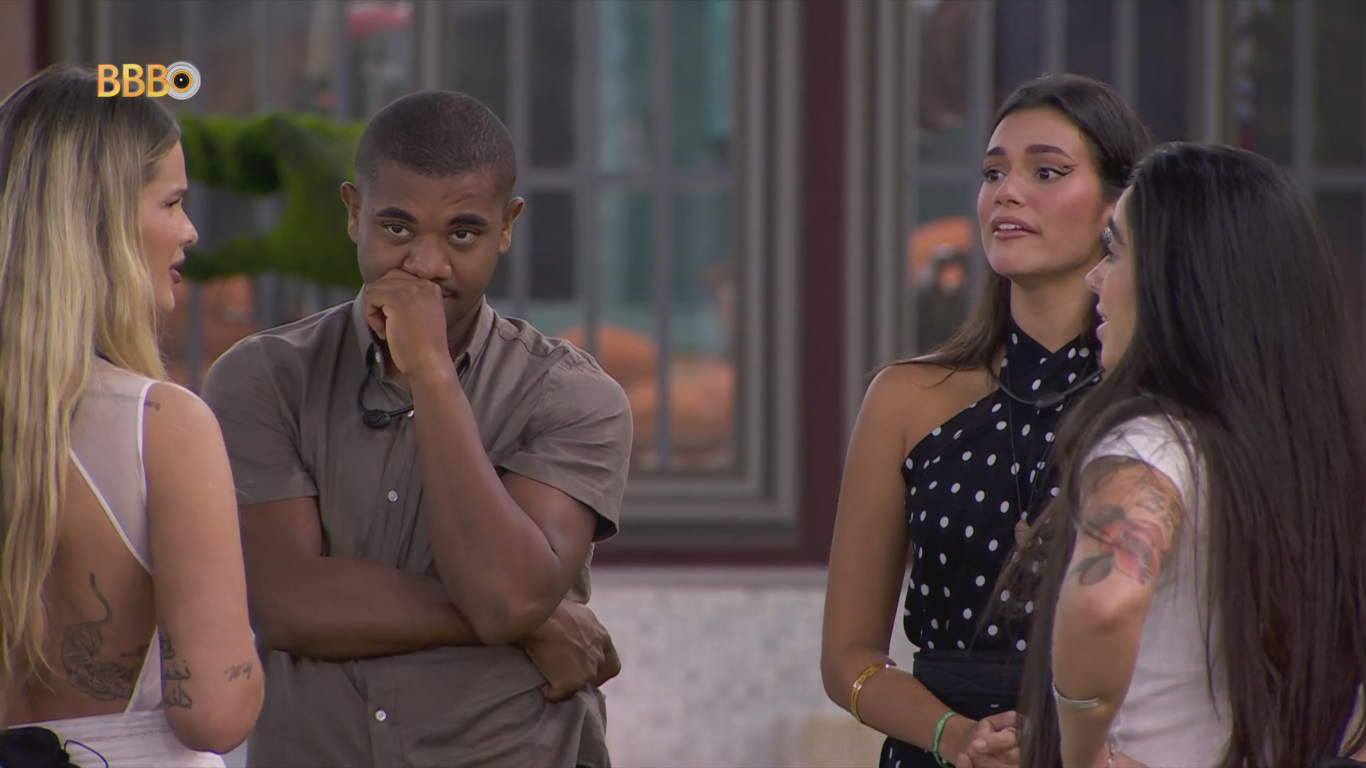 No BBB 24, Davi e Alane discutem com Yasmin Brunet: 'Mimada, infantil e planta'