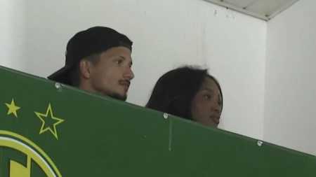 Yuri Lima e Iza no jogo entre Mirassol x Ituano