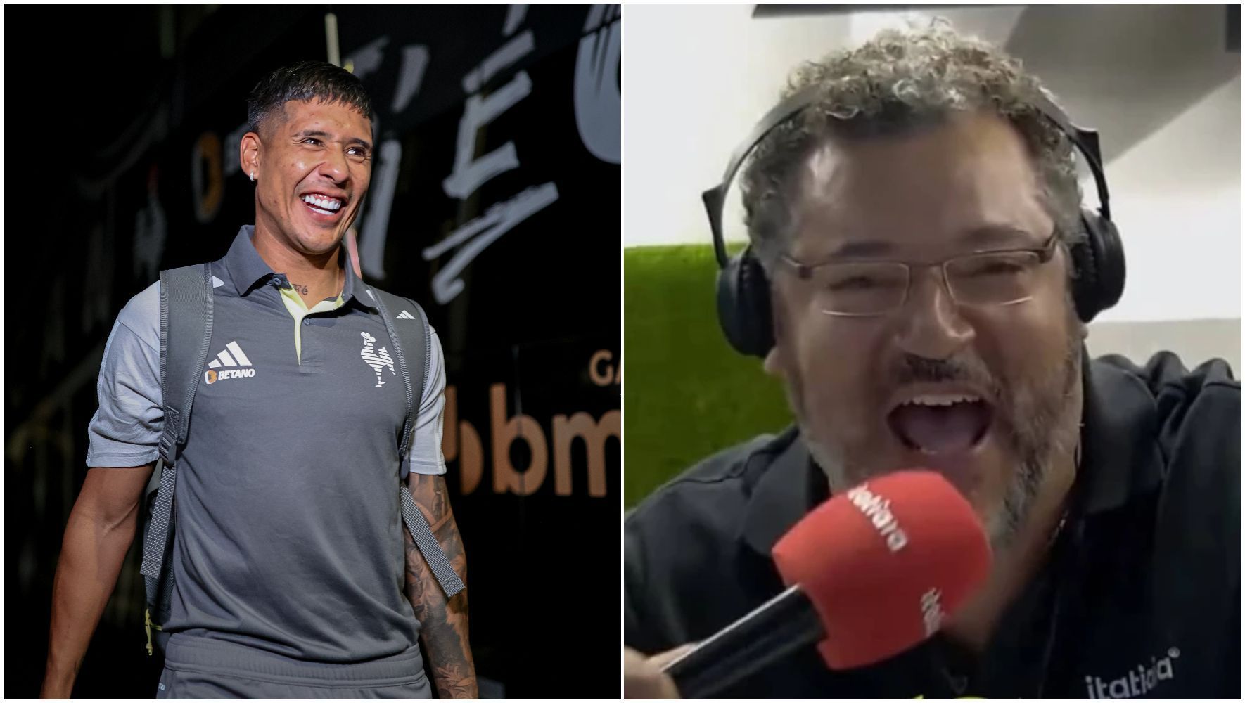 Meia do Atlético, Zaracho imita Mário Caixa, da Itatiaia; veja o vídeo