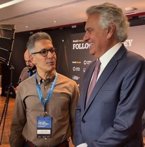 Romeu Zema se encontrou com Ronaldo Caiado em evento em SP nesta quarta-feira (1º)