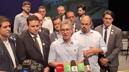 Zema esteve no Palácio das Artes para anúncio de acordo ligado à saúde pública estadual