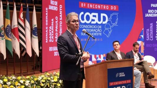 Zema foi anfitrião de encontro do Cosud, consórcio que reúne estados do Sul e Sudeste