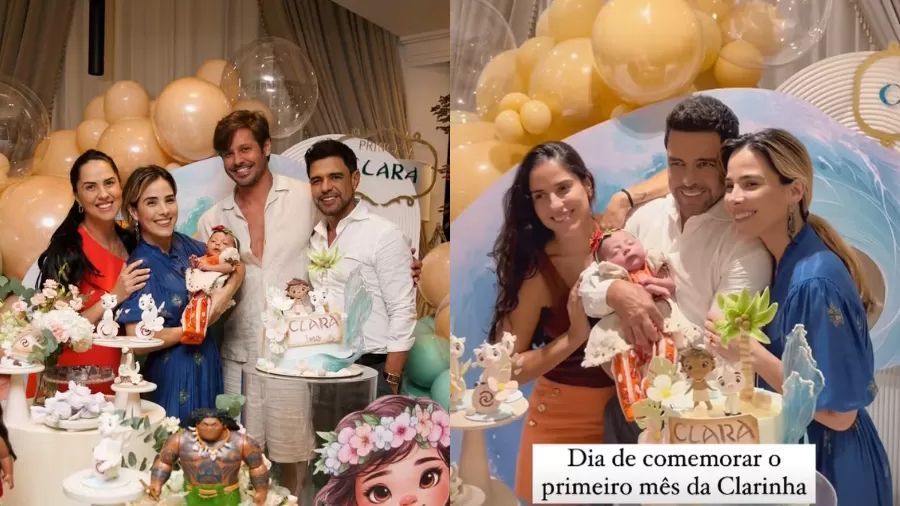 Zezé Di Camargo e Graciele Lacerda celebram primeiro mês da filha com festa temática