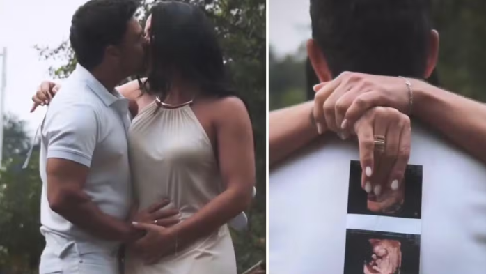 Casal compartilhou gravidez em vídeo publicado no Instagram Casal compartilhou gravidez em vídeo publicado no Instagram