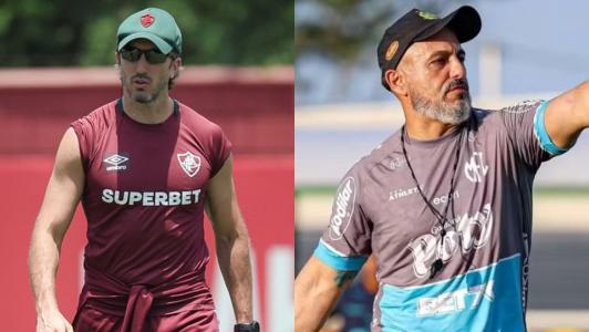 Luís Zubeldía, técnico do Fluminense, e Rafael Guanaes, técnico do Mirassol