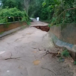 Ponte cede em Cabo Verde, no Sul de Minas, após chuvas constantes