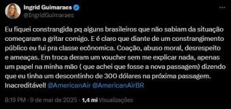Ingrid Guimarães denuncia constrangimento com companhia aérea