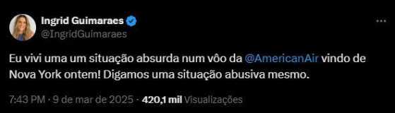 Ingrid Guimarães denuncia constrangimento com companhia aérea