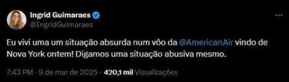 Ingrid Guimarães denuncia constrangimento com companhia aérea