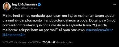 Ingrid Guimarães denuncia constrangimento com companhia aérea