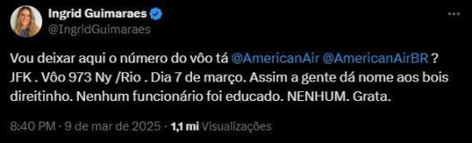 Ingrid Guimarães denuncia constrangimento com companhia aérea