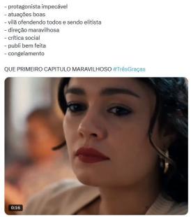 Primeiro capítulo de 'Três Graças' recebe elogios na web
