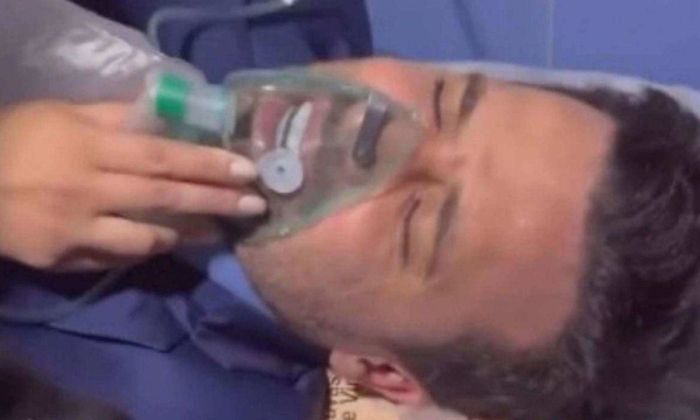 Pablo Marçal aparece com semblante sofrido em ambulância após sofrer uma cadeirada de José Luiz Datena