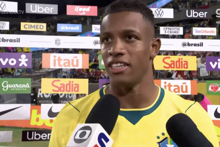 Danilo em entrevista após marcar primeiro gol pela Seleção Brasileira