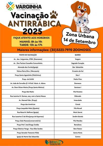 Ação na zona urbana tem início neste domingo.