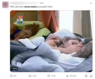 Prints de memes sobre o Dia dos Namorados retirados do X, antigo Twitter