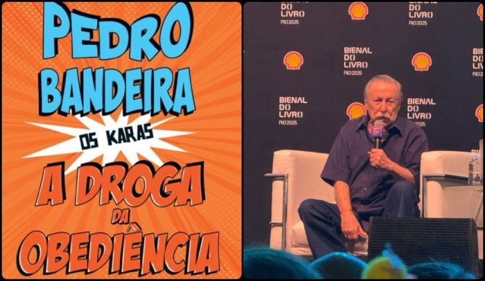 Montagem com a capa do livro 