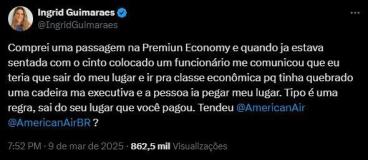 Ingrid Guimarães denuncia constrangimento com companhia aérea