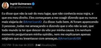 Ingrid Guimarães denuncia constrangimento com companhia aérea