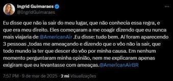 Ingrid Guimarães denuncia constrangimento com companhia aérea