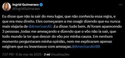 Ingrid Guimarães denuncia constrangimento com companhia aérea