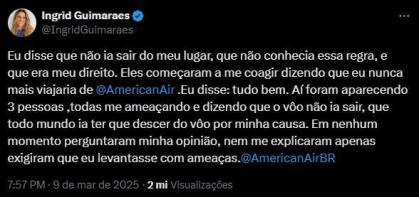 Ingrid Guimarães denuncia constrangimento com companhia aérea