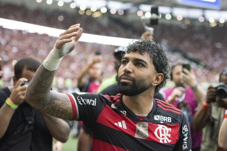Gabigol em seu último compromisso como jogador do Flamengo