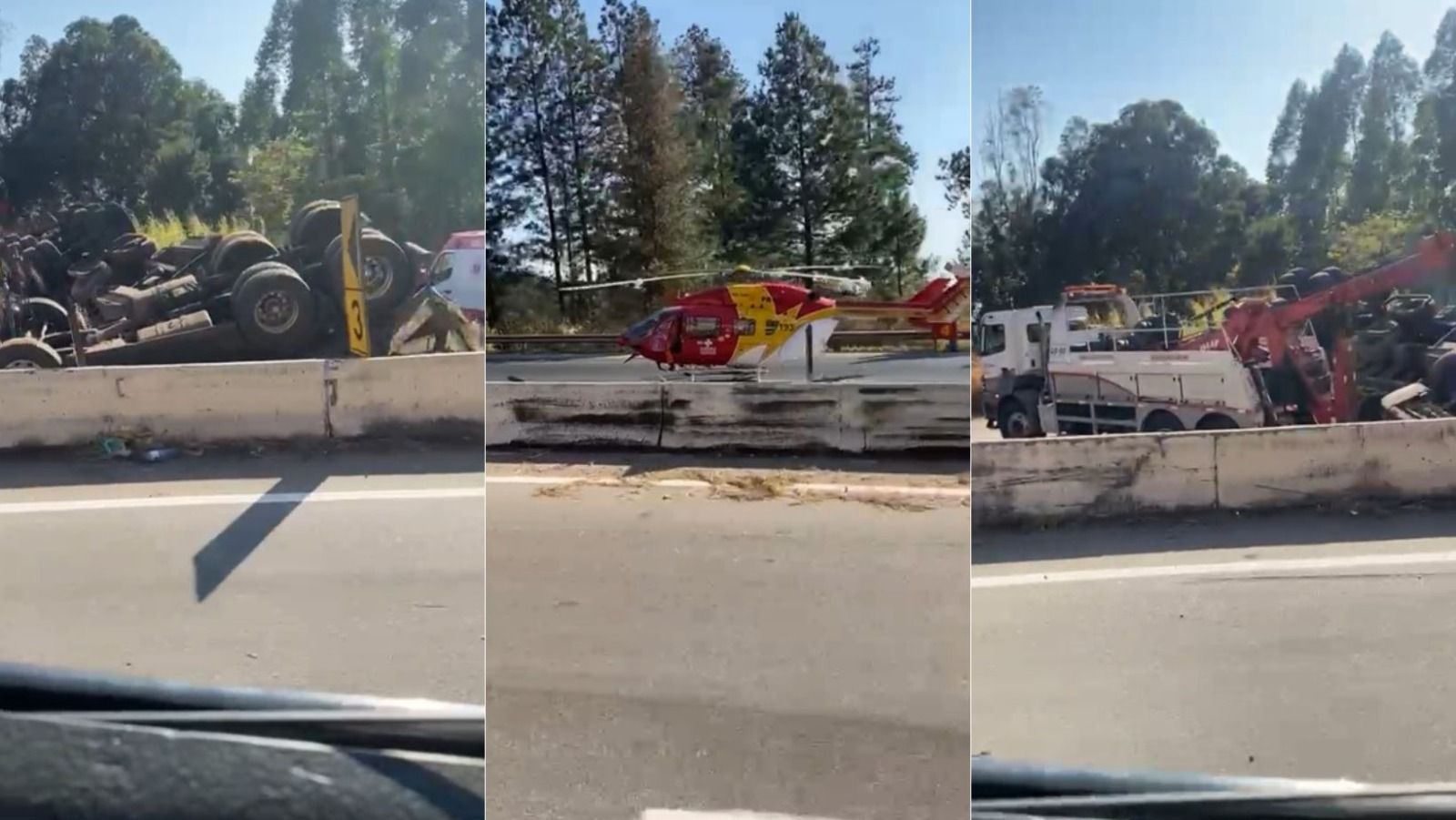 Veja fotos e vídeo do acidente com carreta na BR-262 que matou motorista e feriu passageira